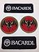 Produktbild 4x Bacardi Aufnäher/Aufbügler 12,5x4,5cm - schwarz 2 Stück 7cm rund - rot 2 Stück