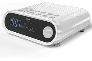 i-box DAB/FM Alarm Clock Radio, White, Small