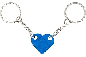 LEVIOC’S Llavero de Ladrillo Pack 2 Llaveros de Corazón Bricks de Construcción, Enamorados Elige entre 8 Colores diferentes