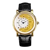 binlun bl0073gb China Dragon Serie 18 K Vergoldung mit Bling Kristall Japan Mechanische Armbanduhr