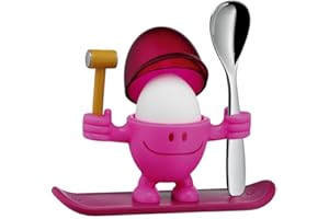 WMF McEgg Snowboarder - Huevera con cuchara, divertida huevera para niños, de plástico, acero inoxidable Cromargan pulido, apta para lavavajillas color rosa