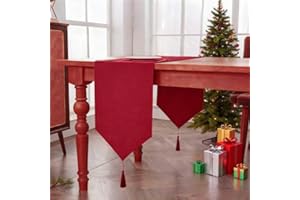 Balcony & Falcon - Runner da tavola, lavabile, effetto lino, lucido, impermeabile, classica tovaglia per sala da pranzo, feste, vacanze