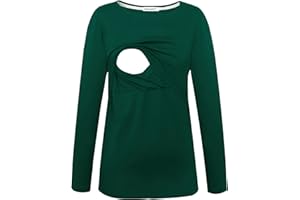 Smallshow Mujer Top Camiseta Premamá Lactancia De Manga Larga 3 Pack