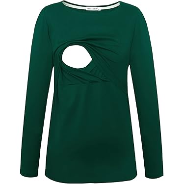 Camicia Allattamento Smallshow Donna - Design A Strati Con Bottoniera Nascosta, Manica Corta, Loose Fit - Foto 2