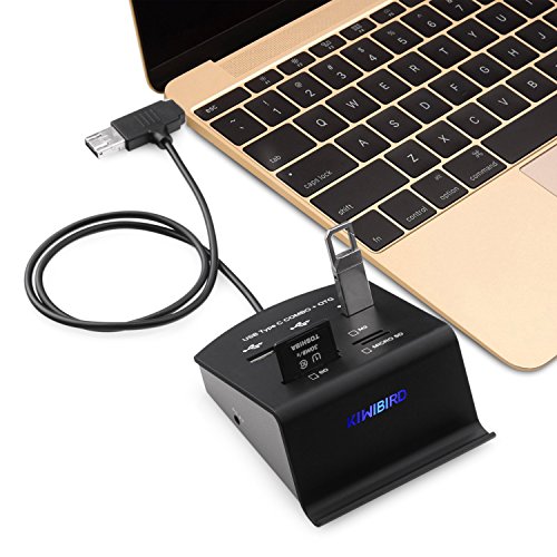 [Neuerscheinung] KiWiBiRD USB Typ C/Micro USB OTG HUB mit 3x USB 2.0, SD/Micro SD/MS/M2 High-Speed-Kartenleser USB-C/Mikro USB zu USB OTG Adapter - 7