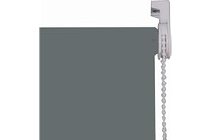 Home In Style 4U Thermal Insulated 100% Blackout Fabric Roller Blinds Plain Coloured UV-resistant Child Safe Easy Fit Trimmable Window Blind Darkening Shades Fittings Included (Grey, 240cm x 165)