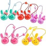 cuhair(TM) fashion 10pcs (2pcs/color) cute rabbit head design girl baby kids elastic hair ponytail holders hair tie bands rubber rope acessories
