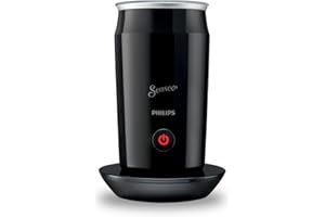 Philips SENSEO Espumador de Leche Eléctrico - 2 Capuchinos, Caliente y Frío, Antiadherente, Negro (CA6500/60)