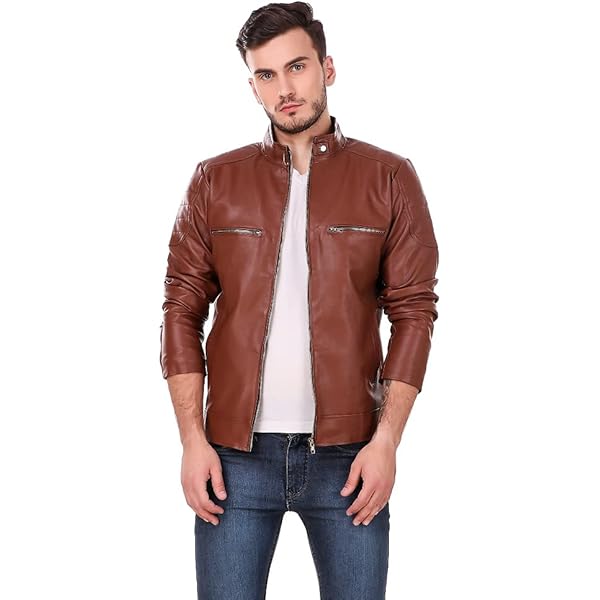 Buy LEATHER FASHION Full Sleeve Faux Leather Stylish Jacket for