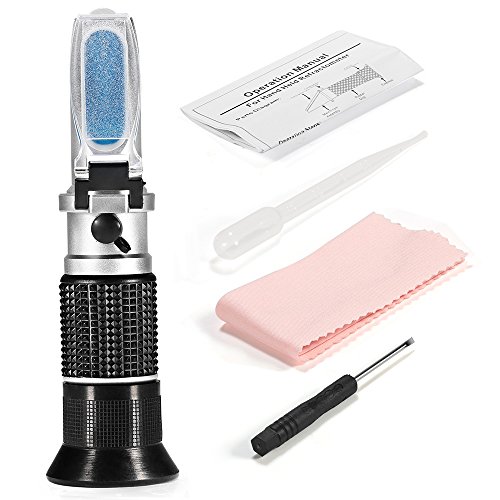 GrandBeing® refraktometer zucker honig Hand Brix Refraktometer, 0 ~ 90% mit Pipette, Schraubendreher, Reinigungstuch und Aluminium Kunststoff Gehäuse - 2