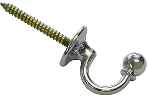 GARDINIA Ganchos decorativos para cortinas y visillos, Ganchos para atornillar, Barroco, 2 piezas, Longitud: 3 cm, Metal, Cromado