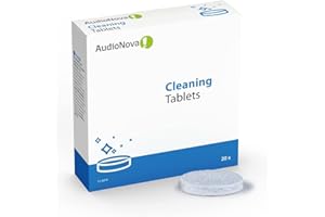 AudioNova - Pastilles Effervescentes pour Appareils auditifs - Pastilles nettoyantes et stérilisantes - Accessoire de Nettoyage pour Aide Auditive - Lot de 20 Comprimés