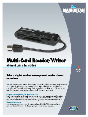 Manhattan Multi-Card Reader/Writer (Hi-Speed USB 2.0, Slimline, 80-in-1) schwarz - 2