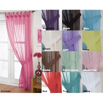 Bright Pink Pair Of Eyelet Taffeta Curtains 90 Drop Amazon Co Uk