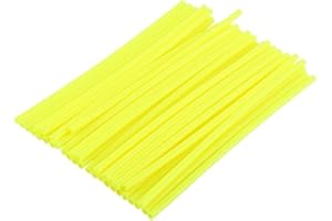 MADEZZ Protecteur de rayon de roue de moto, 36pcs Motocross Jantes Skins couvre hors route Kit moto Wraps Garde(Jaune vif)