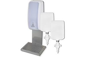 ‎BLANC HYGIENIC Blanc HYGIENIC Desinfektionsspender Cosmos – Spender mit Sensor für Wandmontage, Auffangschale und 2 x 1 Liter Desinfektionsmittel für ca. 2000 Anwendungen, Weiß