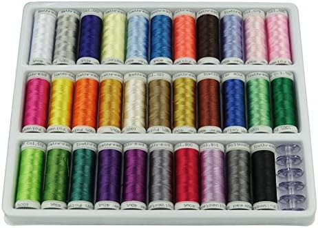 Simthread 32 Brother Colors Polyester Embroidery Machine Thread, 300M / Bobbin