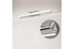DILUMEN Aplique Baño Luz de Espejo 40cm, Acero Inoxidable, Cristal Acrilico, Blanco Frío 6000k,9w 1100lm Lámpara LED de Espejo, Luz Baño IP44 Impermeable (40cm-6000k)