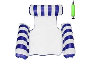 YNREDEE Inflatable Water Hammock,Pool Float Lounger,Swimming Pool Water Floating Chair,Portable Inflatable Rafts Bed Air Sofa with Manual Pump (Blue)