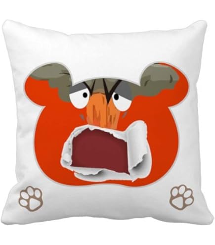 Coussin Décoratif émoticône Colère – Peluche Douce, Décoration Maison Drôle – Cadeau Anniversaire Original