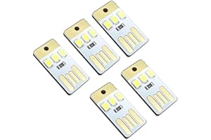 Winbang Night Lamp, 5pcs USB Lamps Mini LED Lampada metallo USB Powered Light Cool White per Power Bank Computer Laptop (Bianco)