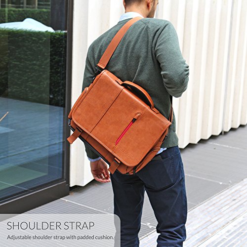 Laptoptasche  Snugg - Braune Notebooktasche - Umh  ngetasche f  r Laptops mit einer Bildschirmdiagonale von bis zu 15 6 Zoll