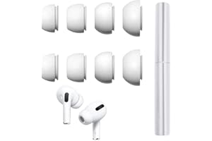 AYWFEY 4 misure di ricambio auricolari compatibili con AirPods Pro e AirPods Pro 2 + 3 in 1 penna per la pulizia delle cuffie, 4 paia di auricolari in silicone (XS/S/M/L) con 1 kit di spazzole per la pulizia
