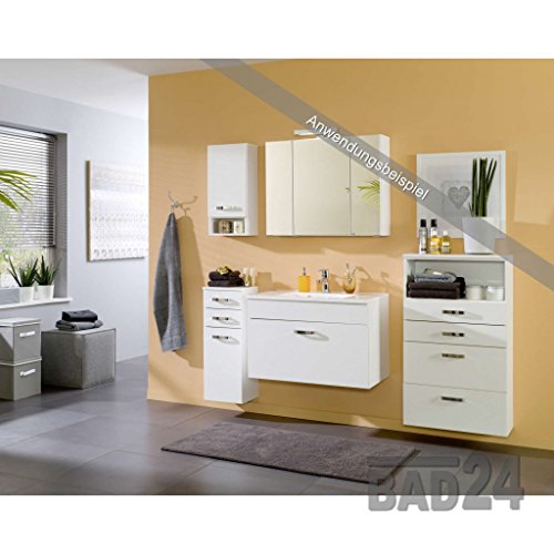 Spiegelschrank 80 Capri weiss inkl. Beleuchtung Steckdose - 2