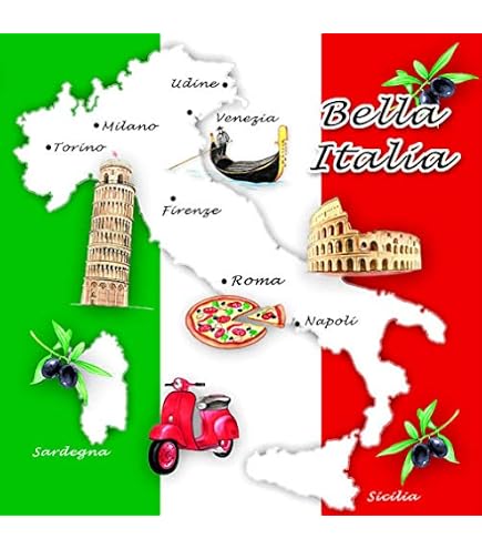 Guirlande 10 Fanions Italie Funny Fashion - 5 M, Déco Intérieur/Extérieur