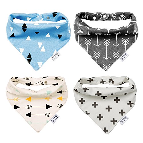 Blulu 4 Pack Unisex Baby Bandana Drool Bibs