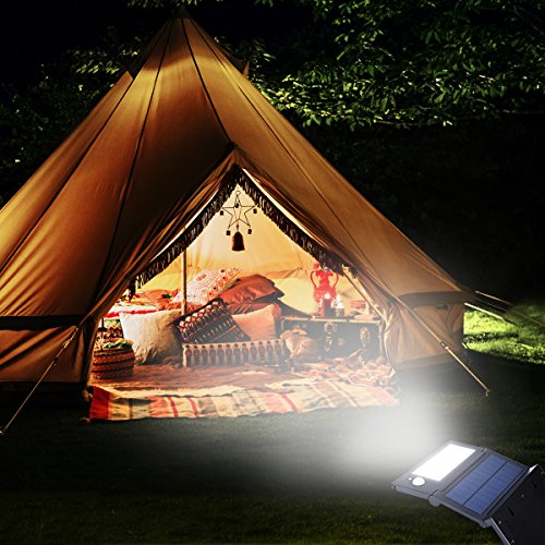 32 LED Solarleuchte mit Bewegungsmelder, Solar Wandleuchte / Bewegungssensor Solarlampe / Solar Außenleuchte mit Zaunlampen Für Patio, Plattform, Yard, Kampierendes Faltbares Wasserdichtes (Schwarz) Solar Wall Lights - 7