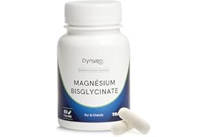 Magnésium Bisglycinate Chélaté 100% Pur - 60 Gélules - Énergie & Soutien du système nerveux - Label TRAACS® Albion Minerals - Haute Absorption - Formule sans additifs - Dynveo