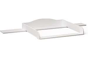 Bellabino Oti Wickelaufsatz – welliger Wickeltischaufsatz für Malm, Hemnes, Nordli Kommoden (160 cm Breite) – Aufsatz für Wickeltische mit Platzfüller in weiß, 16,5 x 74 x 160 cm (HxTxB)