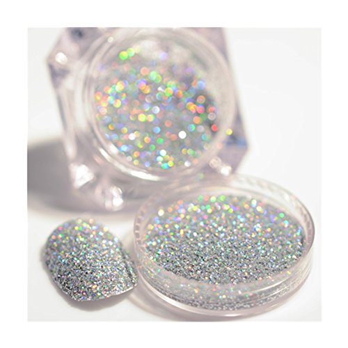 Born Pretty 2g/Box Holographic Laser Powder Gorgeous Manicure Nail Art Glitter Dust Powder Silver
