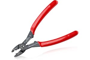 LEONTOOL Kompaktowy ściągacz izolacji z przecinakiem do drutu, zaciskarką / chwytakiem, wielofunkcyjne szczypce dla elektryków 4 w 1, 17 cm, narzędzie serwisowe 12-20 AWG do wąskich przestrzeni