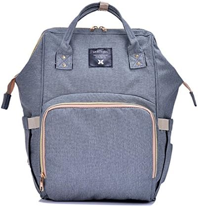 Diaper Bag Nappy Changing Backpack Mommy Backpack for Baby Care Multi-Function Waterproof Large Capacity Stylish Durable Lightweight with 3 Insulation Pockets,Stroller Hooks - Hmjunboys (Grey)
