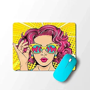 MPCS Yello Pink Wow Swag Stylish Funky Girl Designer Printed Laptop/Desktop/Computer Mousepad/Mouse Pad (Best for Gaming/Gamers)