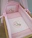 10 Piece Nursery Crib Bedding Set 90x40cm Fits Rocking / Swinging Cradle (Bear Moon Pink)