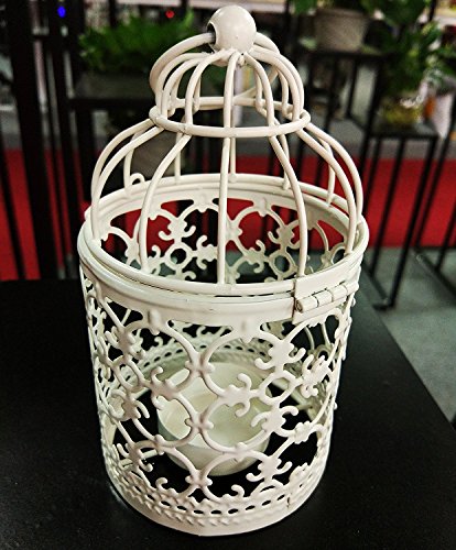 Leisial Kerzenhalter/Laterne aus Eisen, Vintage-Stil, klassischer, europäischer Stil, 14 x 8 cm - 6