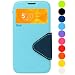 Produktbild Roar Galaxy A5 2016 Tasche Klapphülle Hülle Handyhülle Flip Case mit Fenster, Premium Etui Schutzhülle geeignet für Samsung Galaxy A5 2016, Hellblau