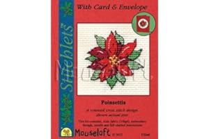 GENERIC Mouseloft Mini Cross Stitch Kit - Poinsettia, Christmas Collection