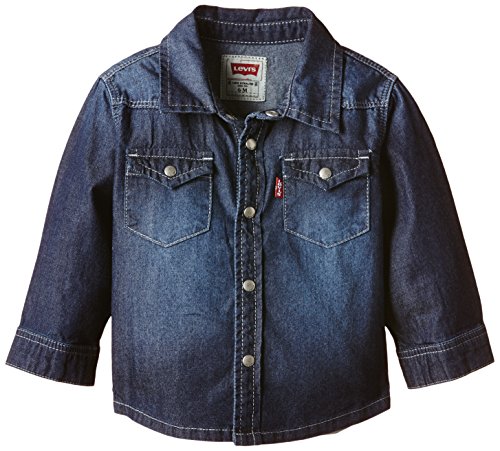 Levi's Kids Baby Boys DIAN Full Shirt, Blue (indigo 46), 24 Months