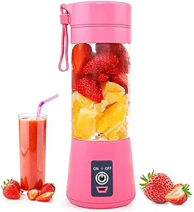 Portable Personal Mini Smoothie Blender USB Rechargeable Shake Smoothies Mixer Single Small Size Fruit Juice Blender Battery Operated Individual Juicer Cup for Travel Camping & Outdoor