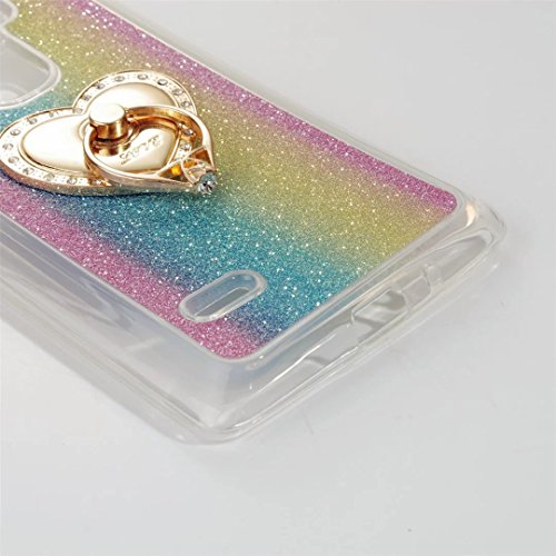 MUTOUREN LG G4 Stylus / LG G Stylo LS770 (5,7 Zoll) Schutzhülle Case Handyhülle TPU Silikon Weich Soft Transparent Zurück Cover Bling Glitzer Glänzend Handytasche Durchsichtig Kristall Anti-Kratzer Handy Schale Tasche Bumper für LG G4 Stylus / LG G Stylo LS770 (5,7 Zoll)-Rosa - 3
