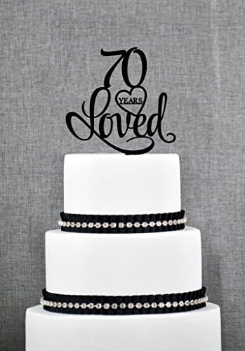 70 Years Loved Cake Topper Classy 70th Birthday Cake Topper 70th Anniversary Cake Topper