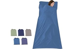 FASCINATDECO Drap de Sac de Couchage Coton avec Fermeture Éclair, Confort Léger Sac de Couchage et Couverture de Voyage, Sac de Couchage d'É té Doublure Drap Intérieur