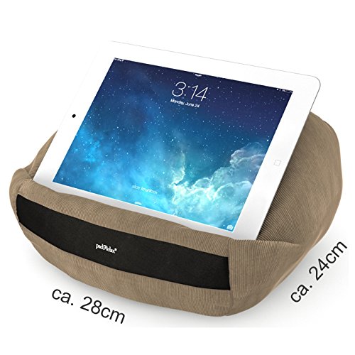 padRelax casual Camel iPad Kissen bis 10.5 Zoll, Made in Germany, für Bett, Sofa, Tisch und jedes Apple iPad, Samsung Galaxy Tab, eReader, Buch,.. - 8