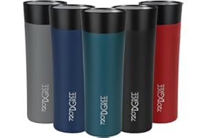 720°DGREE Thermobecher 460ml “PleasureToGo 2.0” - 3 Größen, 6h Heiß, 12h Kalt, Auslaufsicher, BPA-Frei, Hygienisch, 360° Trinköffnung - Schlanker Travel Mug, Thermo Becher To Go - Grün