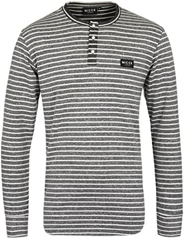 Nicce Grey MARL Striped Oversized Sweatshirt-Large