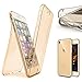 Produktbild Coollee 360 Grad Hülle für iPhone Xs Max 2018 Full Cover Vorne Hinten Rundum Silikon TPU Transparent Schutzhülle Ultra Dünn Weich Kratzfeste Etui Case Crystal Clear Hüllen Bumper für iPhone Xs Max 6.5" (Klar Gold)